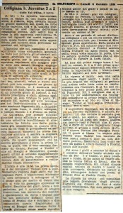 1930 01 06 Il Telegrafo Colligiana Juventus AR 3 a 2