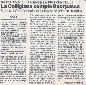 1993 11 22 La Nazione Colligiana Pro Vercelli 2 a 0