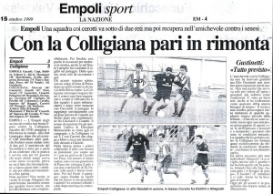 1999 10 15 LaNazione Empoli Colligiana 3 a 3