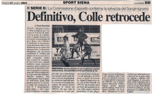 2002 06 21 LaNazione definitivo Colle retrocede