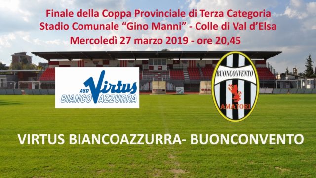 Mercoledì al “Manni” la finale della Coppa di Terza Categoria