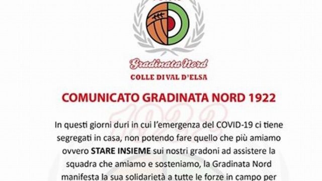 I tifosi biancorossi in campo contro il Covid19